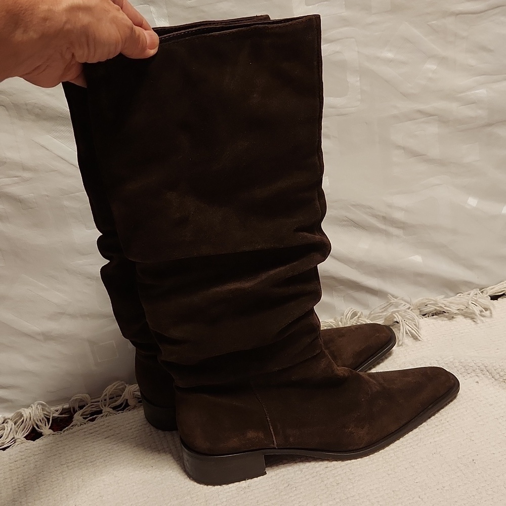 Aquatalia Marvin K Vintage Slouchy brown Suede  Boots, size 8.5